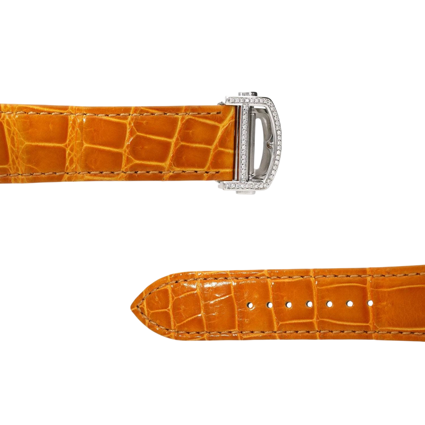 Cartier Santos 40mm 5ct FULL CUSTOM PAVE DIAMONDS AUTOMATIC ORANGE