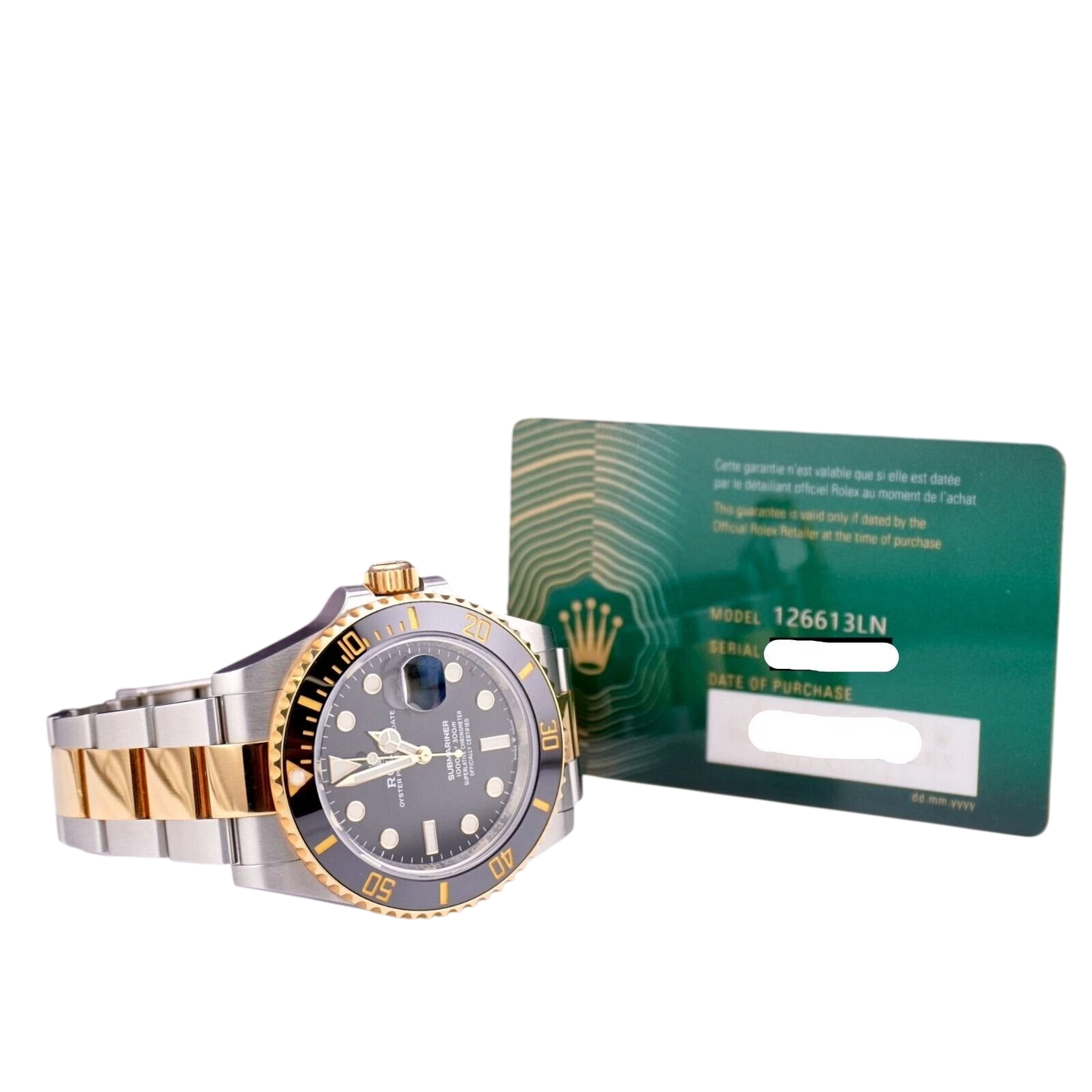 Rolex 41mm Submariner Date 18k Yellow Gold & Steel Black Oyster Watch 126613LN
