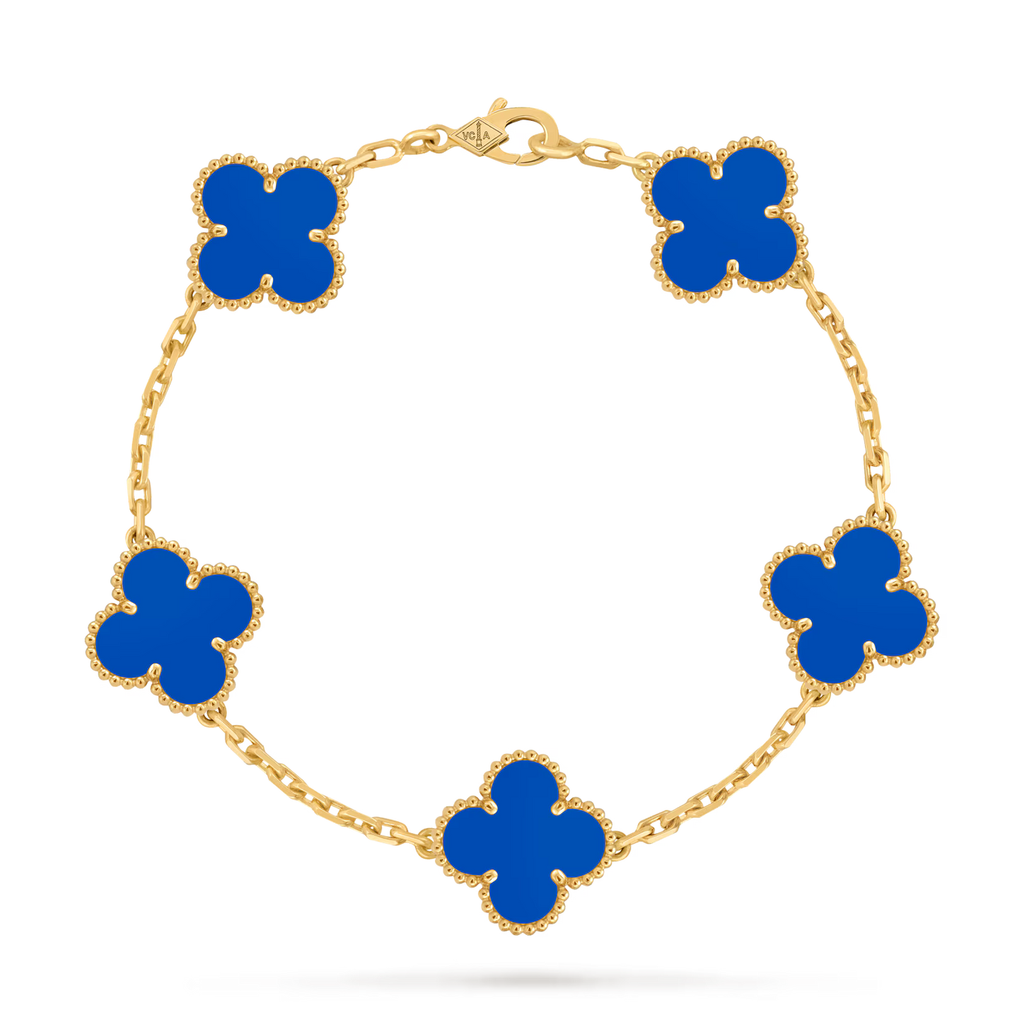 18K 5 Motif Clover Bracelet (BLUE)