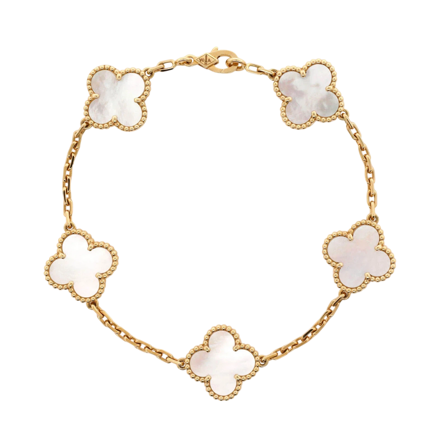 18K 5 Motif Clover Bracelet (MOP)