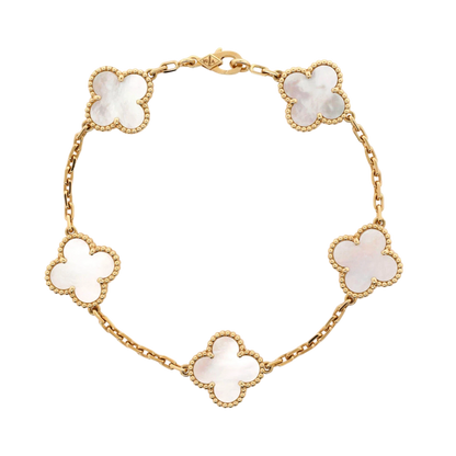 18K 5 Motif Clover Bracelet (MOP)