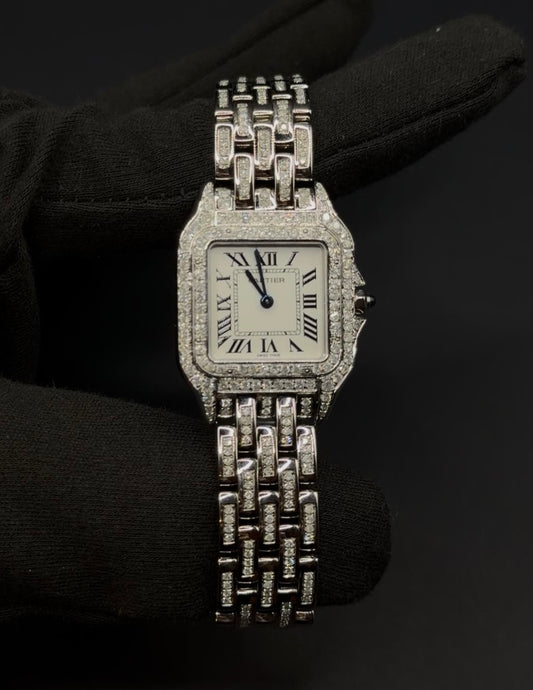 Cartier Panthere Medium FULL CUSTOM DIAMONDS QUARTZ