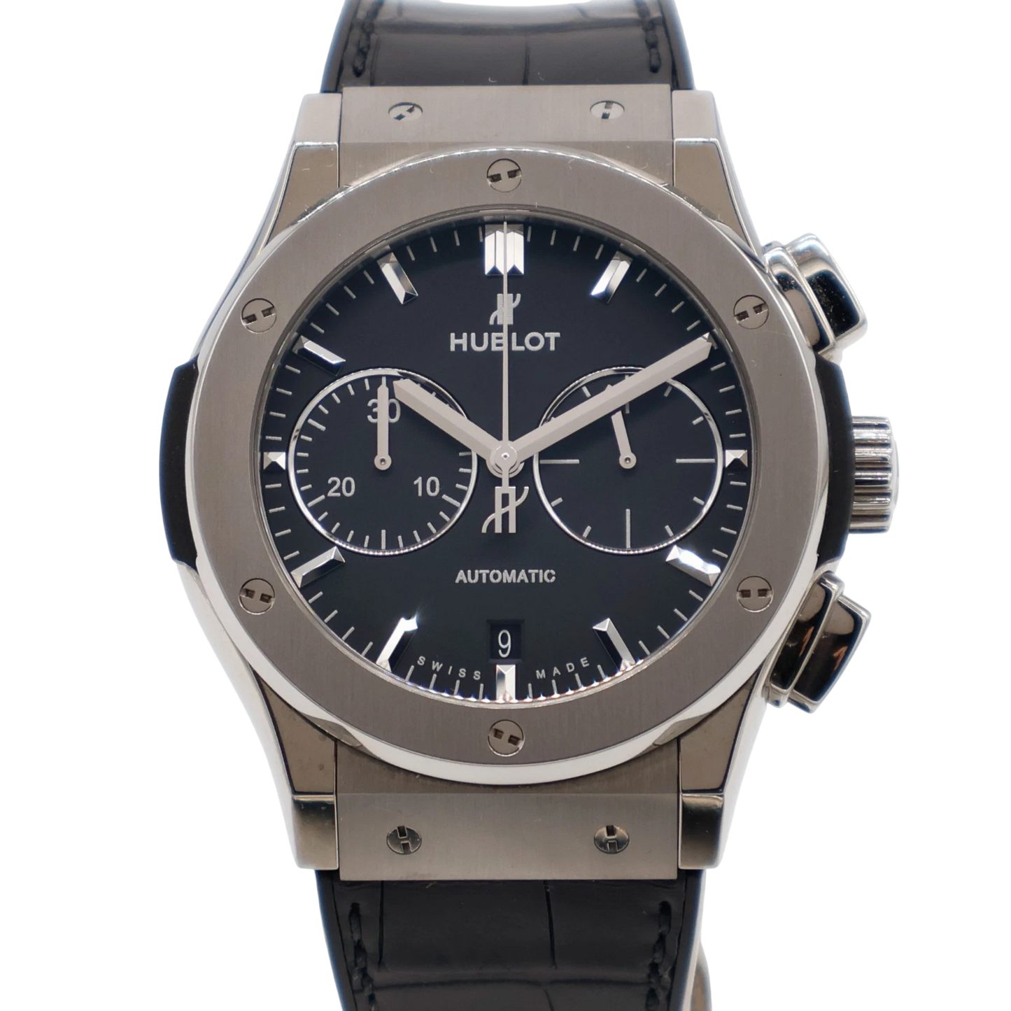 Hublot Classic Fusion Chronograph 45mm Titanium Black Leather Automatic