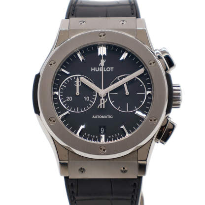 Hublot Classic Fusion Chronograph 45mm Titanium Black Leather Automatic