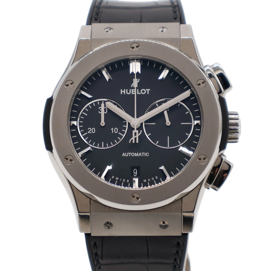 Hublot Classic Fusion Chronograph 45mm Titanium Black Leather Automatic