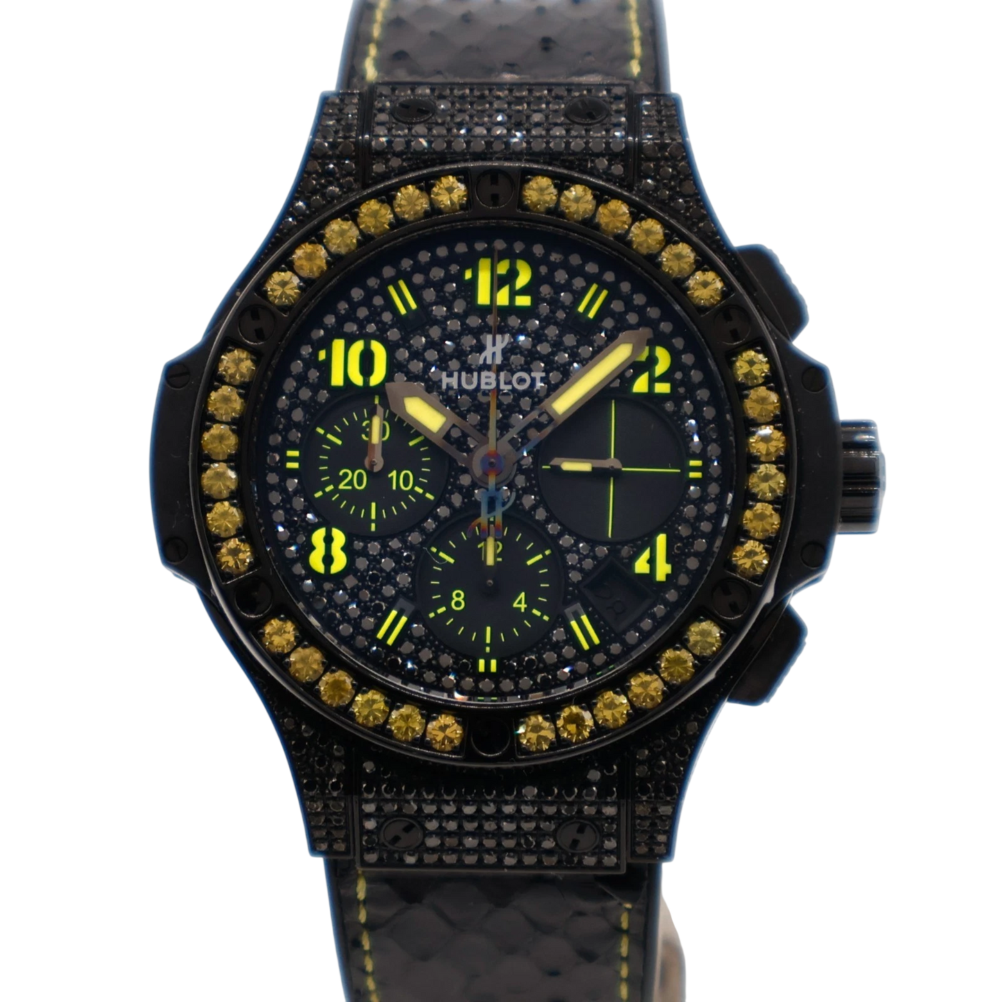 Hublot Big Bang 41mm Black Fluo Yellow Diamonds Ceramic Automatic
