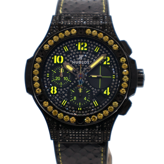 Hublot Big Bang 41mm Black Fluo Yellow Diamonds Ceramic Automatic