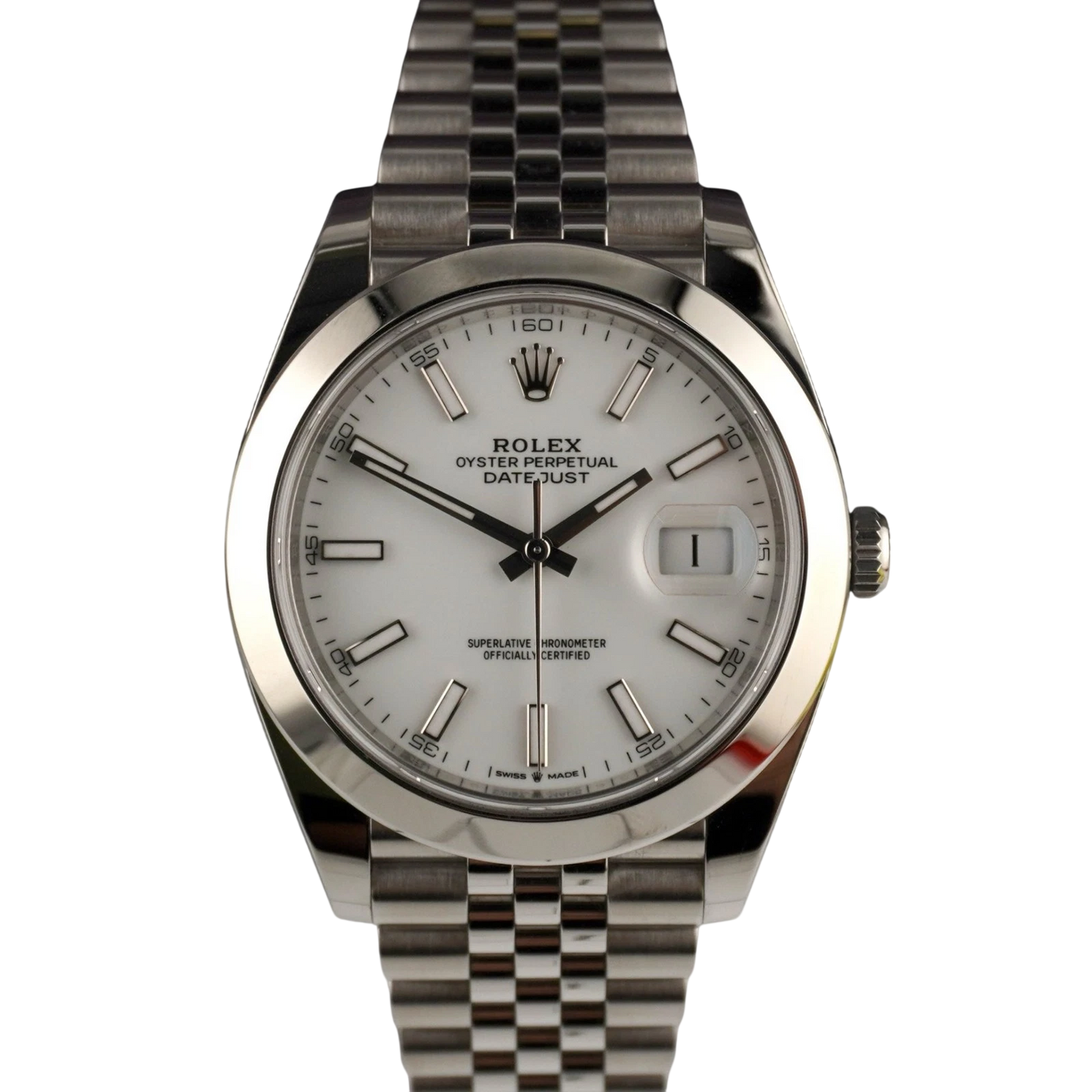 Rolex Datejust 41mm Steel White Dial Jubilee 126300