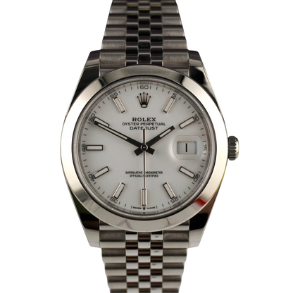 Rolex Datejust 41mm Steel White Dial Jubilee 126300