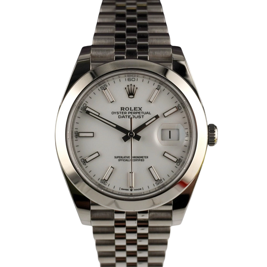 Rolex Datejust 41mm Steel White Dial Jubilee 126300