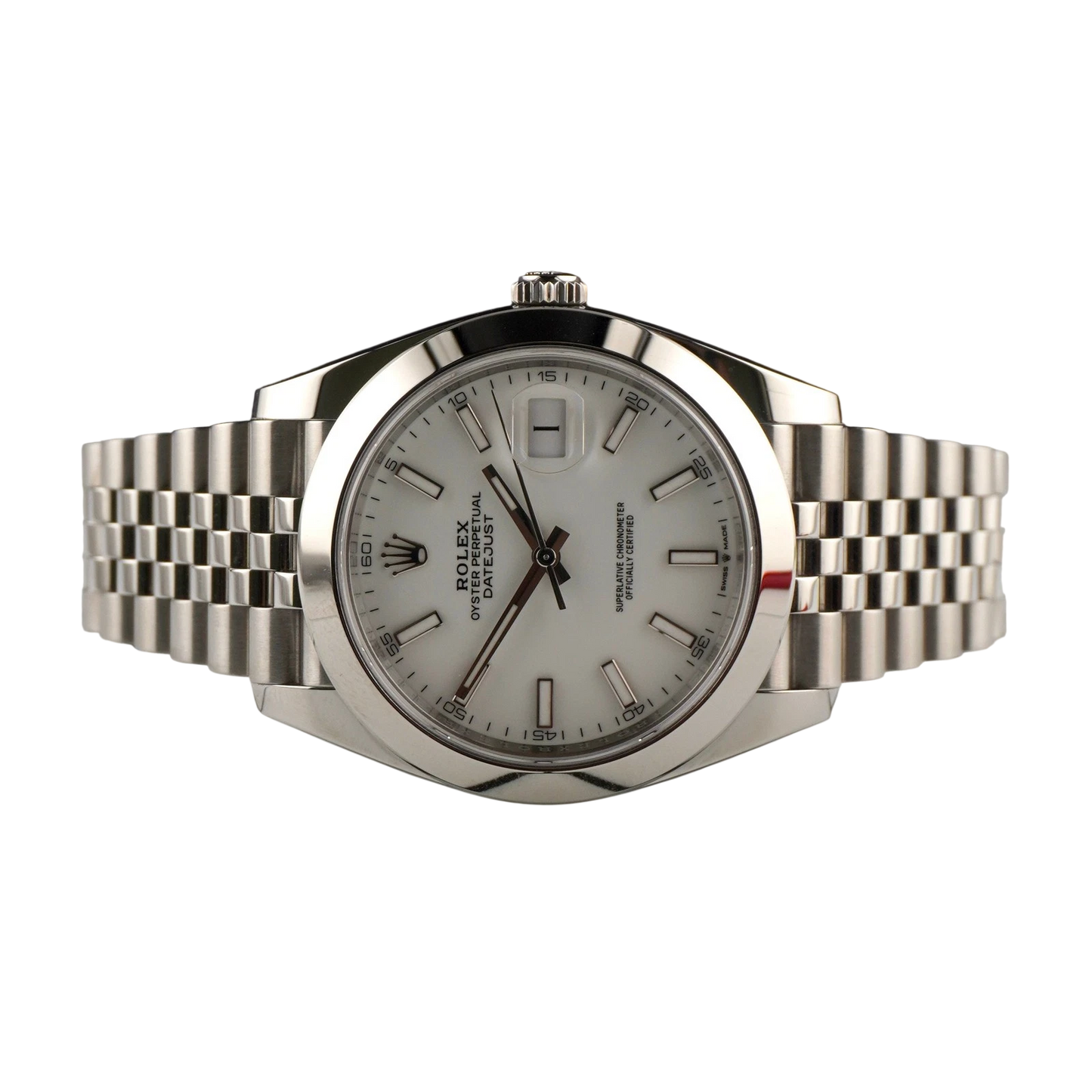 Rolex Datejust 41mm Steel White Dial Jubilee 126300