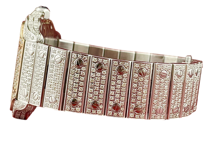 Cartier Santos 40mm 10ct ROSE GOLD FULL CUSTOM PAVE DIAMONDS AUTOMATIC