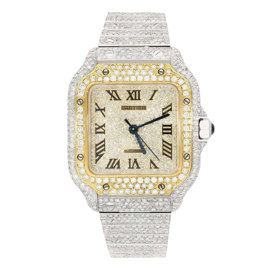 Cartier Santos 40mm YELLOW GOLD FULL CUSTOM PAVE DIAMONDS AUTOMATIC