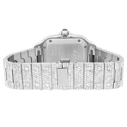Cartier Santos 40mm YELLOW GOLD FULL CUSTOM PAVE DIAMONDS AUTOMATIC